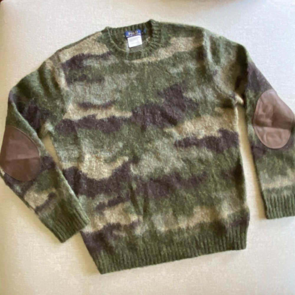 Polo Ralph Lauren Men's New Wool Camouflage Sweater Size Medium